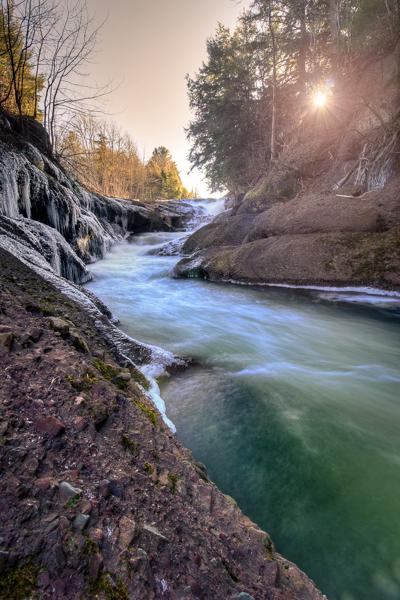 Icy Creek in Winter Light